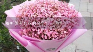 好听的百合花的名字？