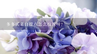 多多买菜自提点怎么投诉呀?