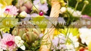 鲜花动漫人物接吻的图片(非百合，gay。正常异性恋)