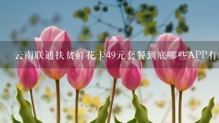 云南联通扶贫鲜花卡49元套餐到底哪些APP有50G免流