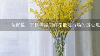 一句概说一下昆明昆阳鲜花批发市场的历史规模及定位